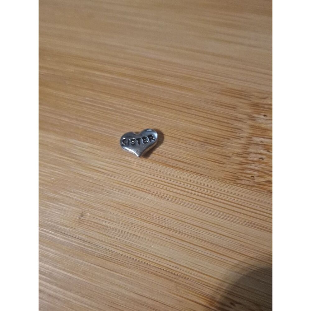 Sister Heart Charm For Floating Lockets